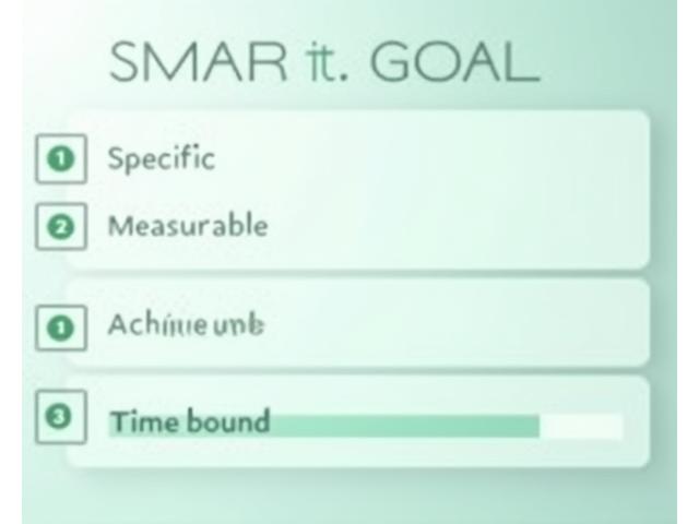Interfaccia grafico di un sistema di definizione obiettivi SMART con progress bar e milestones