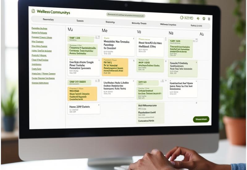 Screenshot di un calendario eventi per la community Equilibrio Vita